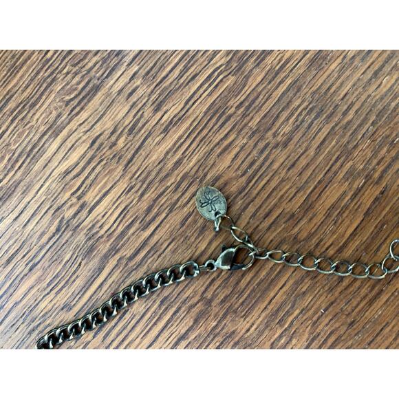 Triangle ORANGE Copper Burnt Gold AZTEC Tribal NECKLACE - Picture 5 of 7